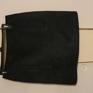 Blue suede mini skirt